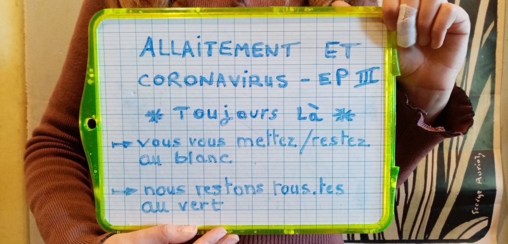 Visuel d'A Lait'coute sur le thème de l'allaitement maternel pendant l'épidémie du Coronavirus - épisode 3 : Toujours Là