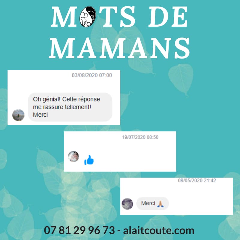 Les mots de mamans soutenues dans leur allaitement par A Lait'coute