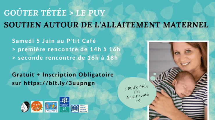A Lait'coute organise une Rencontre Allaitement le samedi 5 juin 2021 au Puy-en-Velay