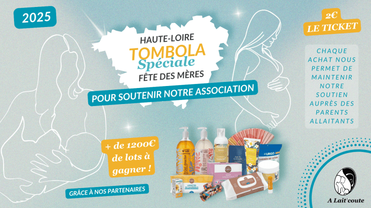 Visuel de la tombola solidaire 2025 d'A Lait'coute pour la FĂȘte des mĂšres