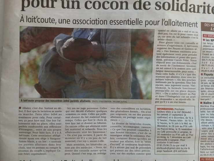 Article sur A Lait'coute paru dans La Ruche en juin 2025