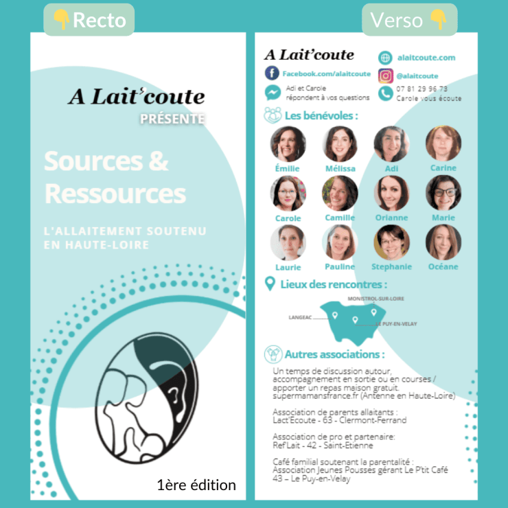 Visuel Dépliant Sources & Ressources, l'allaitement soutenu en Haute-Loire
